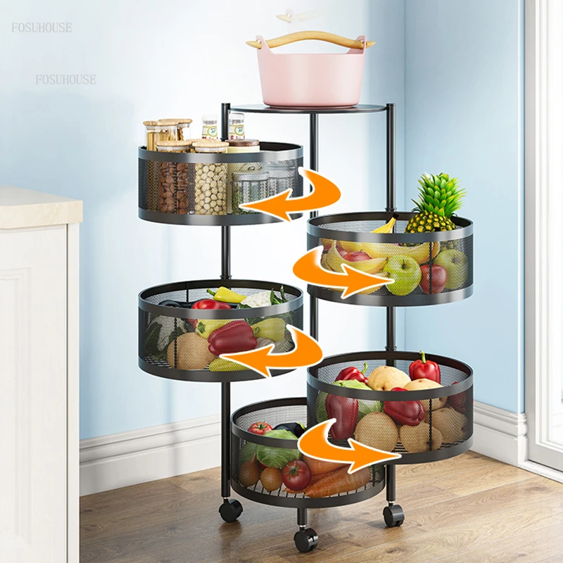 lighting-forest Multifunctional Kitchen Shelf Multi-Layer Rotatable Storage Rack