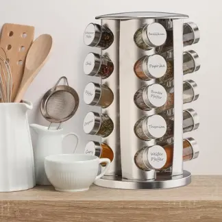 Glass Jar Stainless Steel Spice Box Large Capacity Premium Quality