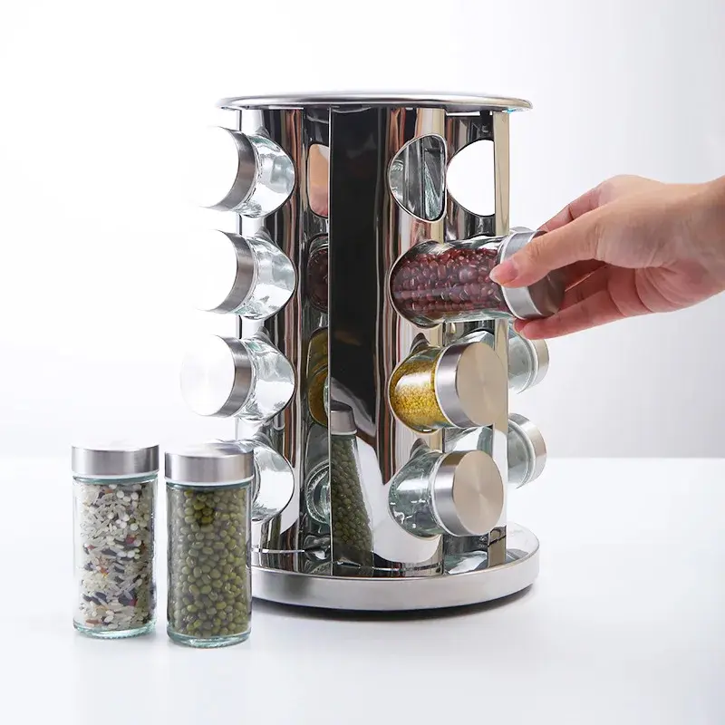 Glass Jar Stainless Steel Spice Box Large Capacity Premium Quality - Image 6