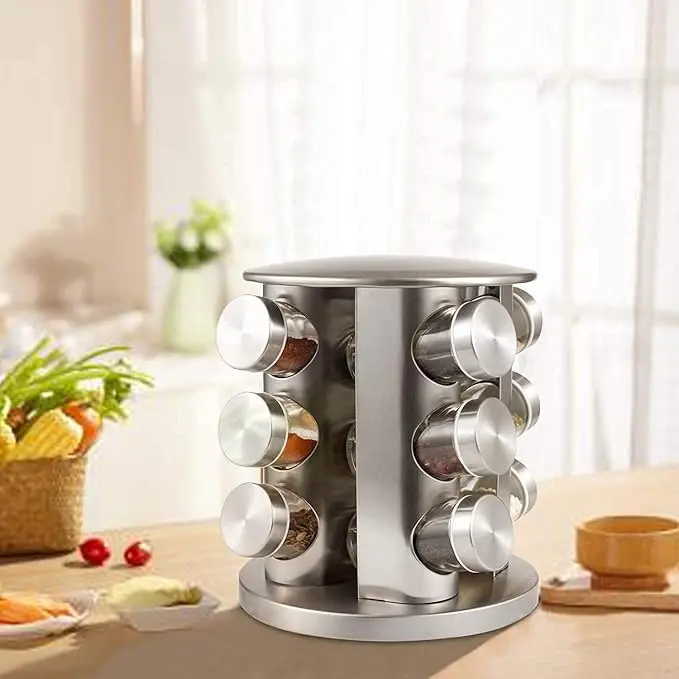 Glass Jar Stainless Steel Spice Box Large Capacity Premium Quality - Image 5