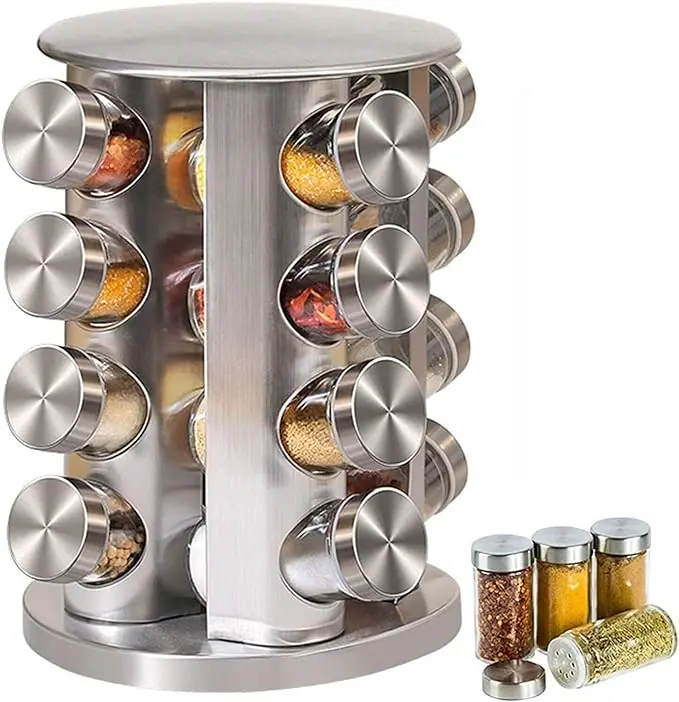 Glass Jar Stainless Steel Spice Box Large Capacity Premium Quality - Image 3