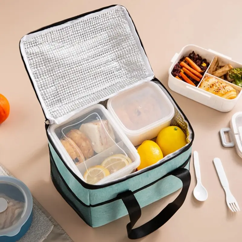 Square Aluminum Insulated Lunch Bag - Image 8