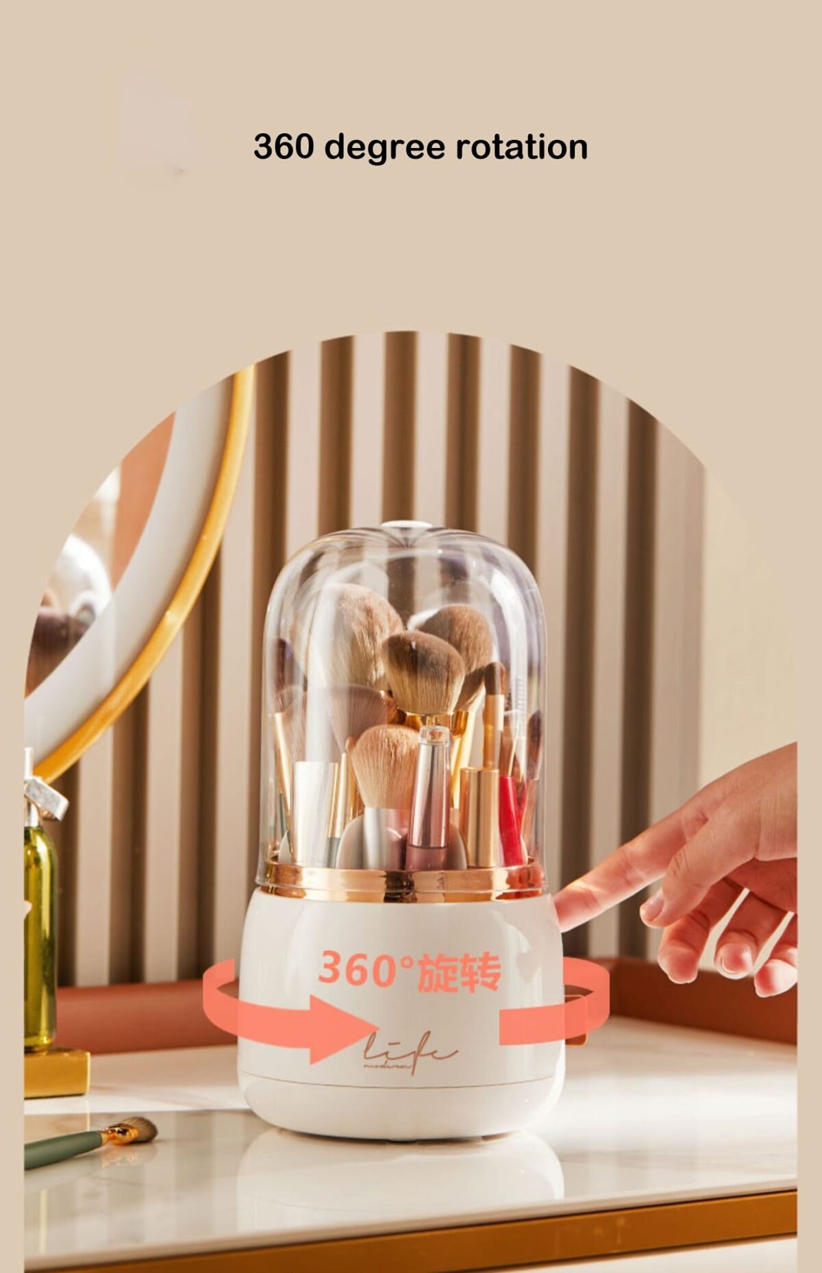 360° Rotating Portable Cosmetics Brush Holder - Image 4