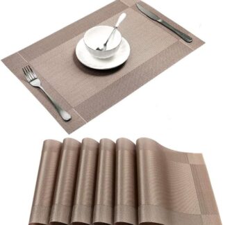 6 pcs Set Rectangular Shaped Dining Table Mat