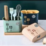 Floral Shape Kitchen Knife Cutlery Holder Case Solid Color