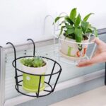 Round Flower Pot Stand Railing Hanging