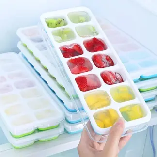 14 Grids Ice Cube Tray With Lid