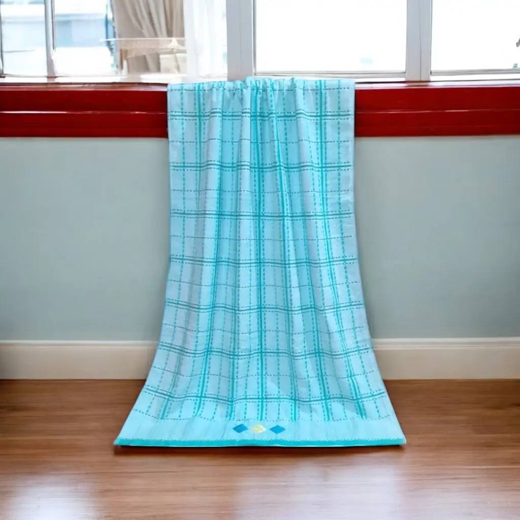 Vibrant Checkered Soft Bath Towel