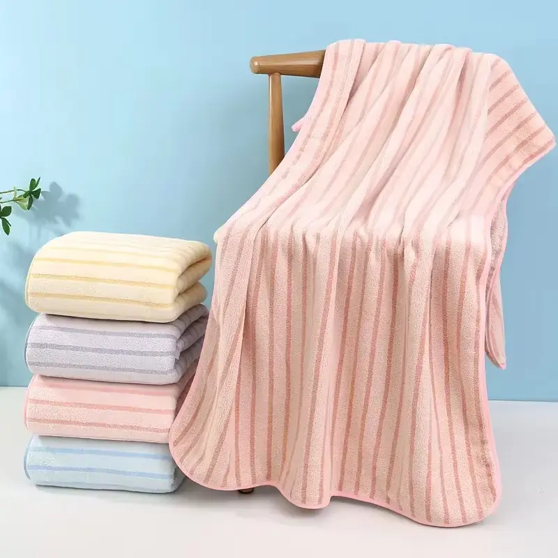 Elegant Striped Absorbent Bathing Towel - Image 9