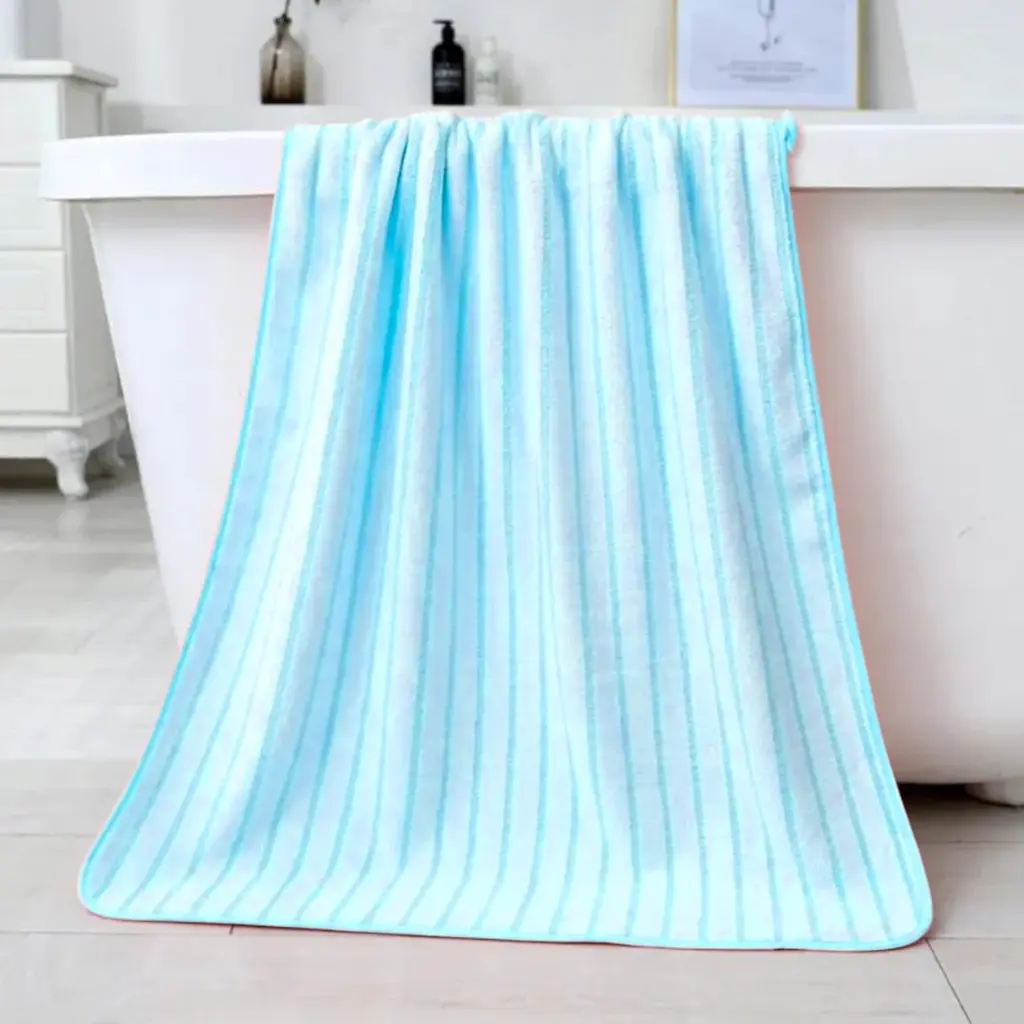 Elegant Striped Absorbent Bathing Towel - Image 3