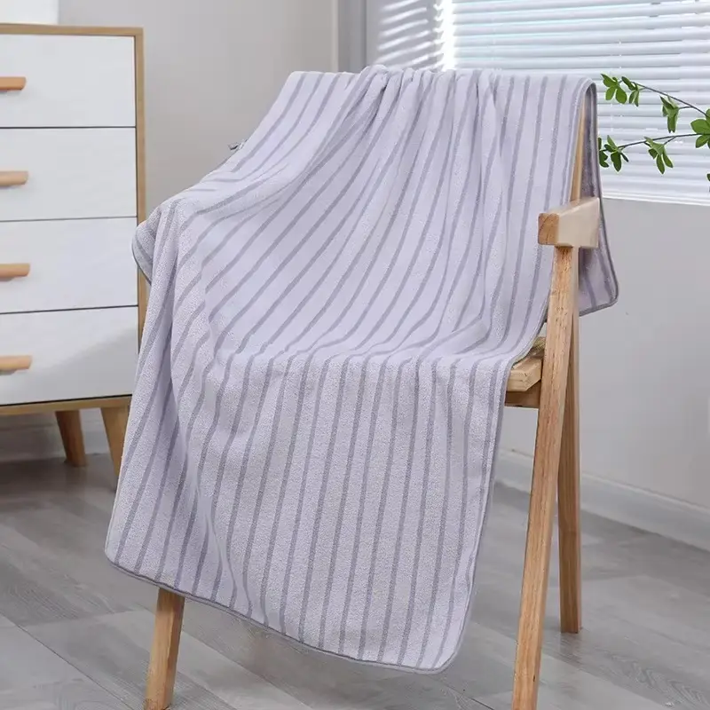 Elegant Striped Absorbent Bathing Towel - Image 12