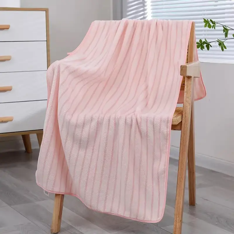 Elegant Striped Absorbent Bathing Towel - Image 11