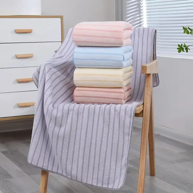 Elegant Striped Absorbent Bathing Towel - Image 7
