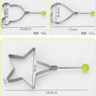 3 pcs Set Stainless Steel Egg & Pancake Mold