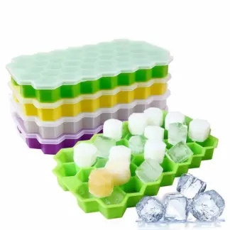 37 Grids Hexagon Shape Ice Cube Tray with Lid