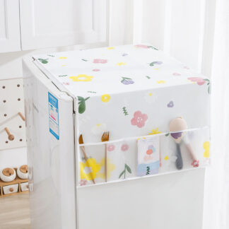 Multi-Pocket Dustproof Fridge Cover
