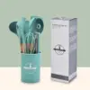 12-Piece Silicone Kitchen Utensil Set with Wooden Handle
