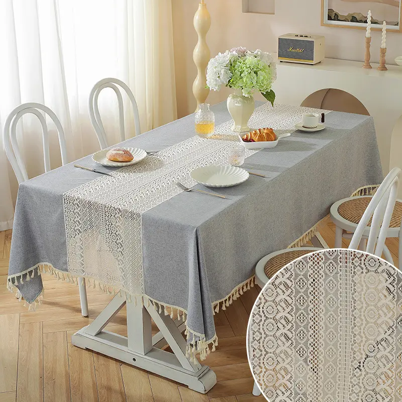 Lace Runner Style Dining Table Cover Elegant Decorative Luxury Tablecloth - Image 3