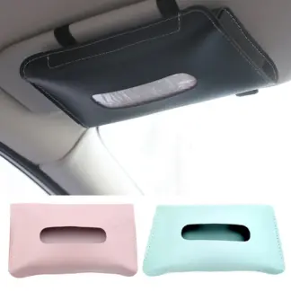 PU Leather Car Tissue Holder for Sun Visor or Back Seat