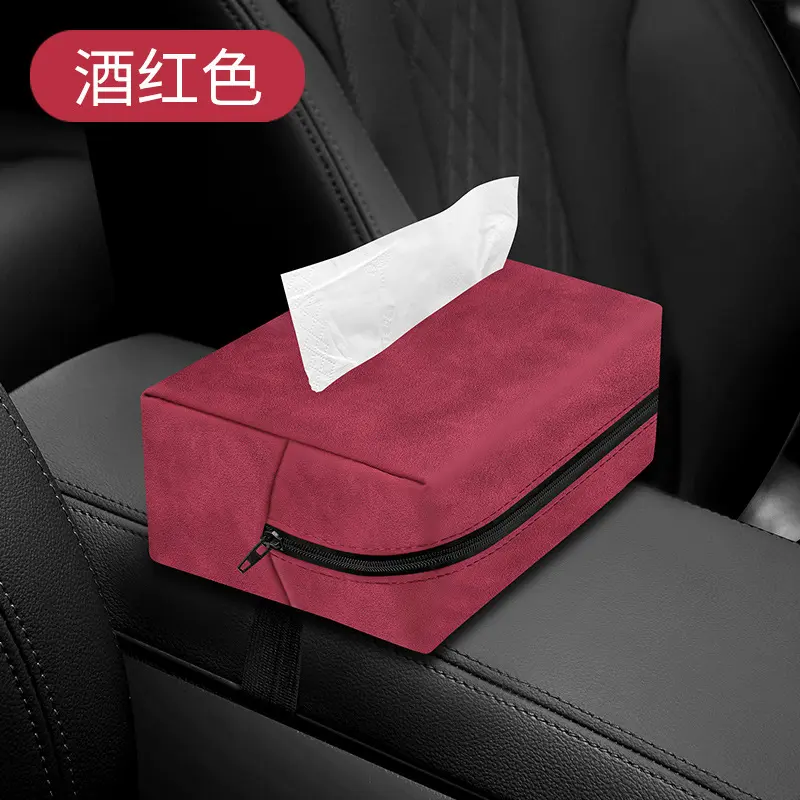 Soft Touch PU Suede Car Tissue Organizer - Image 2