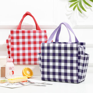 Oxford Check Insulated Lunch Bag