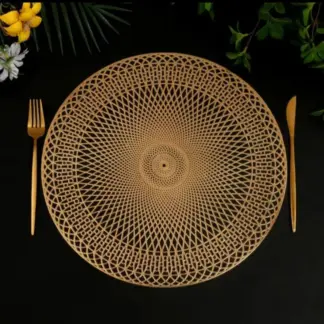 6 Pcs Set Round Hollow Mandala Table Mat Placemat