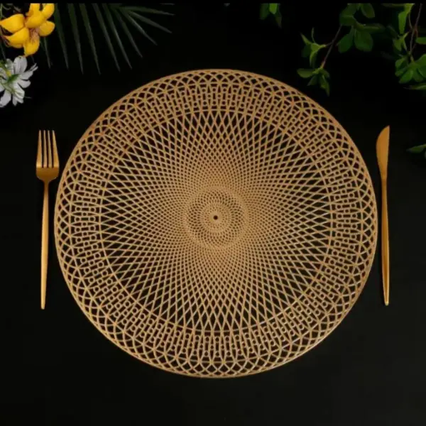 6 Pcs Set Round Hollow Mandala Table Mat Placemat