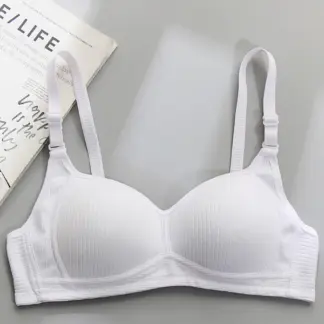 Fern Ribbed Cotton Bra