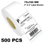 Paper Roll (75mm x 100mm) for Barcode Label Printer 500 DT Sticker